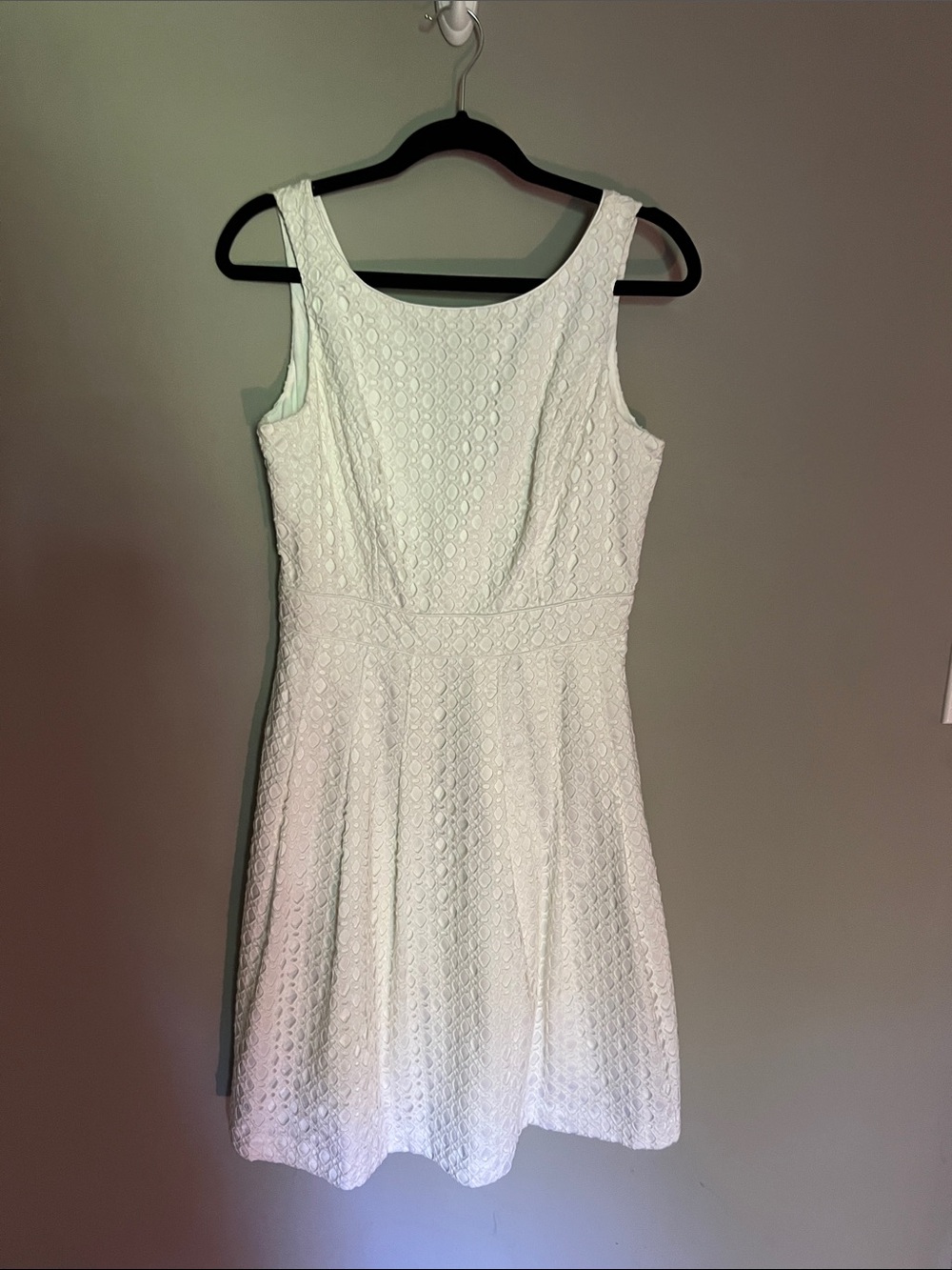 White House Black Market White Eyelet Sleeveless Midi Dress